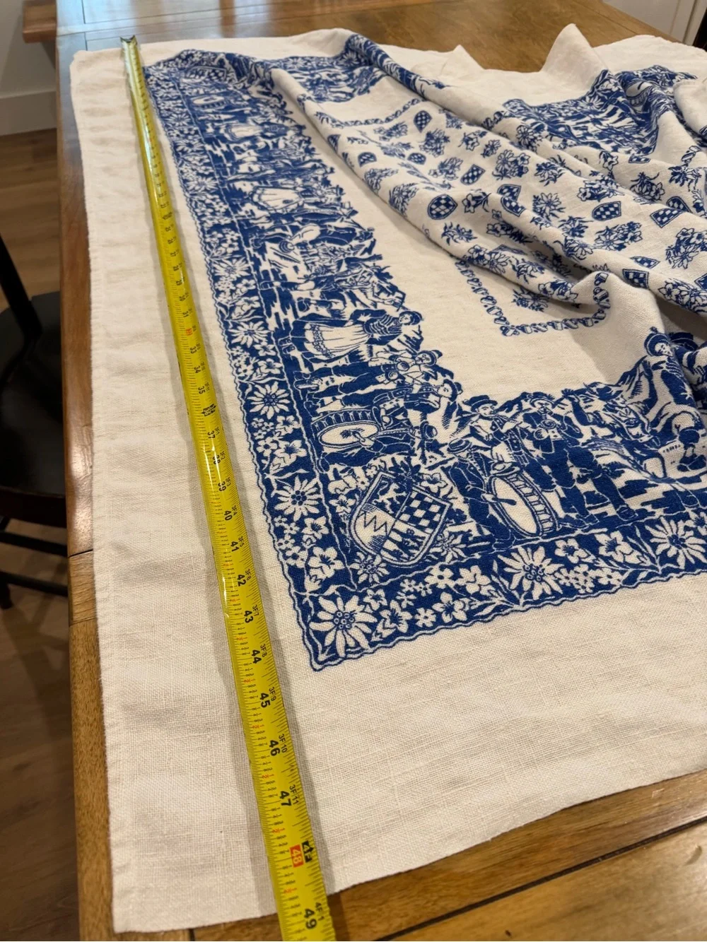 Blue & White Vintage Tablecloth